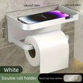 Suporte de papel higiênico, rolo de papel para parede do banheiro, armazenamento de telefone.