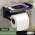 Suporte de papel higiênico, rolo de papel para parede do banheiro, armazenamento de telefone.