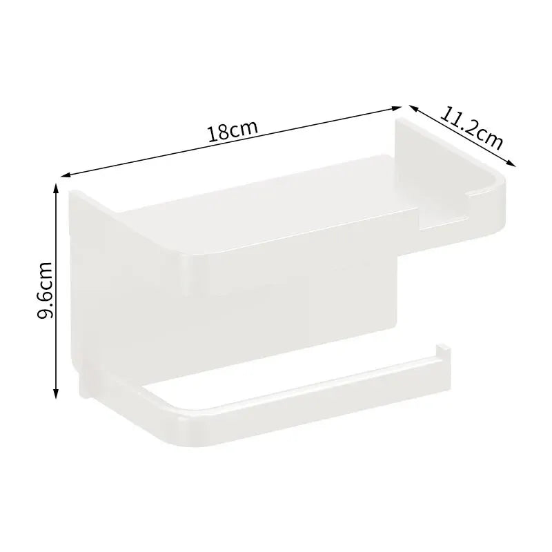 Suporte de papel higiênico, rolo de papel para parede do banheiro, armazenamento de telefone.