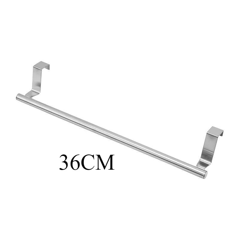 Toalheiro sobre a porta, barra de toalhas de aço inoxidável, organizador de armazenamento, porta de armário de cozinha e banheiro, toalheiro suspenso.